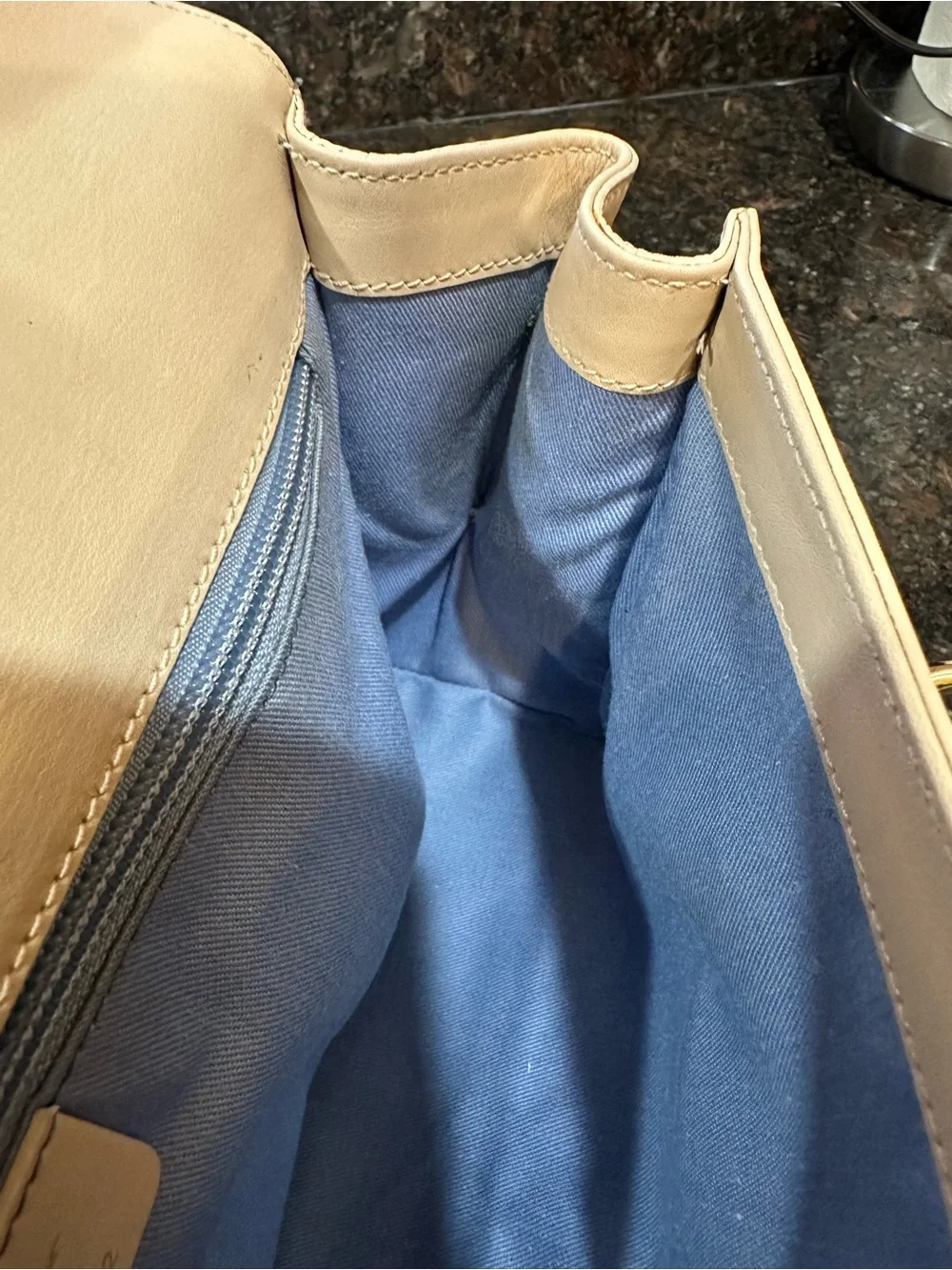 Authentic Salvatore Ferragamo Gancini Leather Tote Shoulder Bag Cream Beige READ